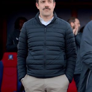 Jason Sudeikis Wearing Puffer Jacket In TV Series Ted Lasso
