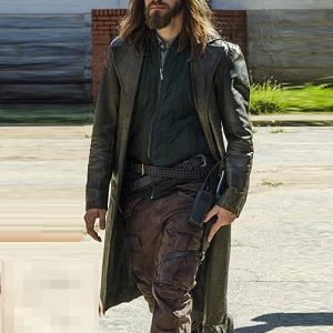 Tom Payne Wearing Leather Coat In The Walking Dead