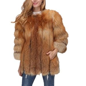 A Young Women Wearing Fox Fur Fancy Coat