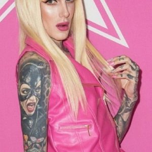 Stylish Singer Jeffree Star Wearing Pink Leather Vest