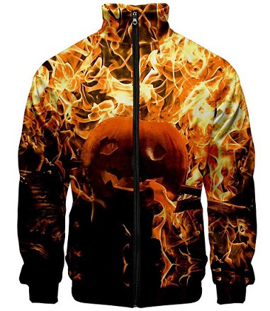 Halloween Fire Pumpkin Leathers Jackets