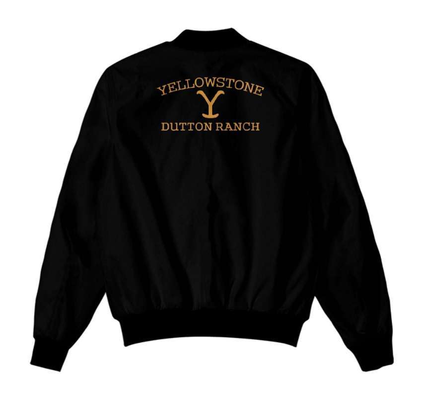Yellowstone Dutton Ranch Black Bomber Jacket