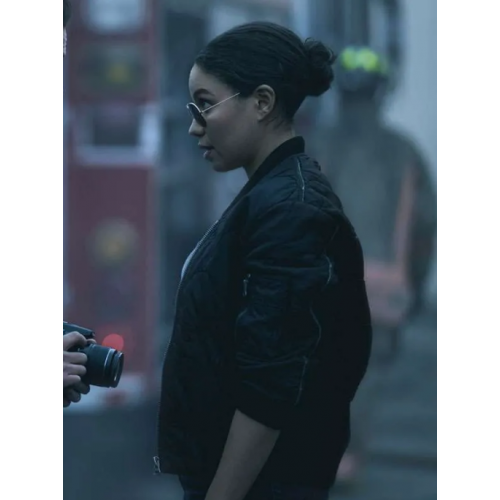Jurnee Smollett Smoke S01 Quilted Bomber Jacket