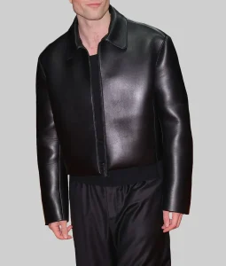 Mickey 17 Premiere Robert Pattinson Black Leather Jacket