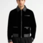 Velvet & Leather Contrast Jacket
