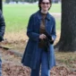 Anne Hathaway Armageddon Time Blue Suede Leather Coat