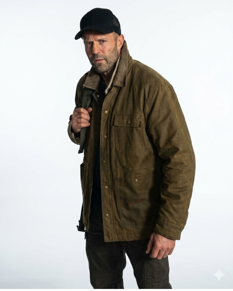 Jason Statham Mutiny 2026 Brown Jacket | Men's Fabric Jacket